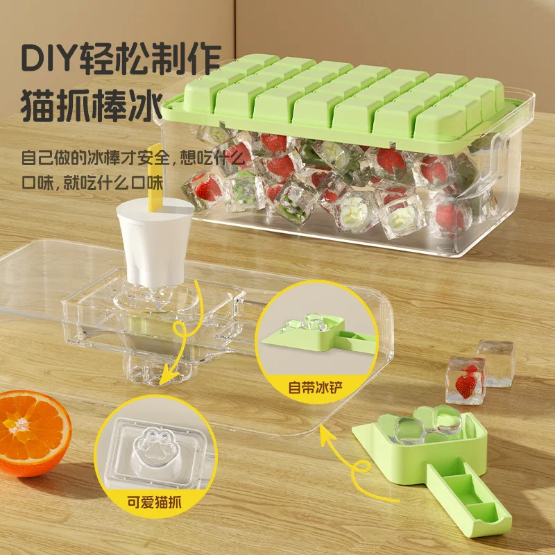 

Ice Cream Mold Ice Cube Tray Mold Silicone Grid Popsicle Making Chocolate Mould Summer DIY Drink Cool Tea Milk Storage Box