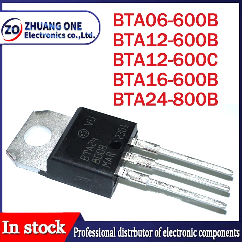 (10PCS) BTA06-600B BTA12-600B BTA12-600C BTA16-600B  BTA24-800B  Transistor ST TO-220 Triode BTA06600 BTA12600 BTA16600 BTA24800