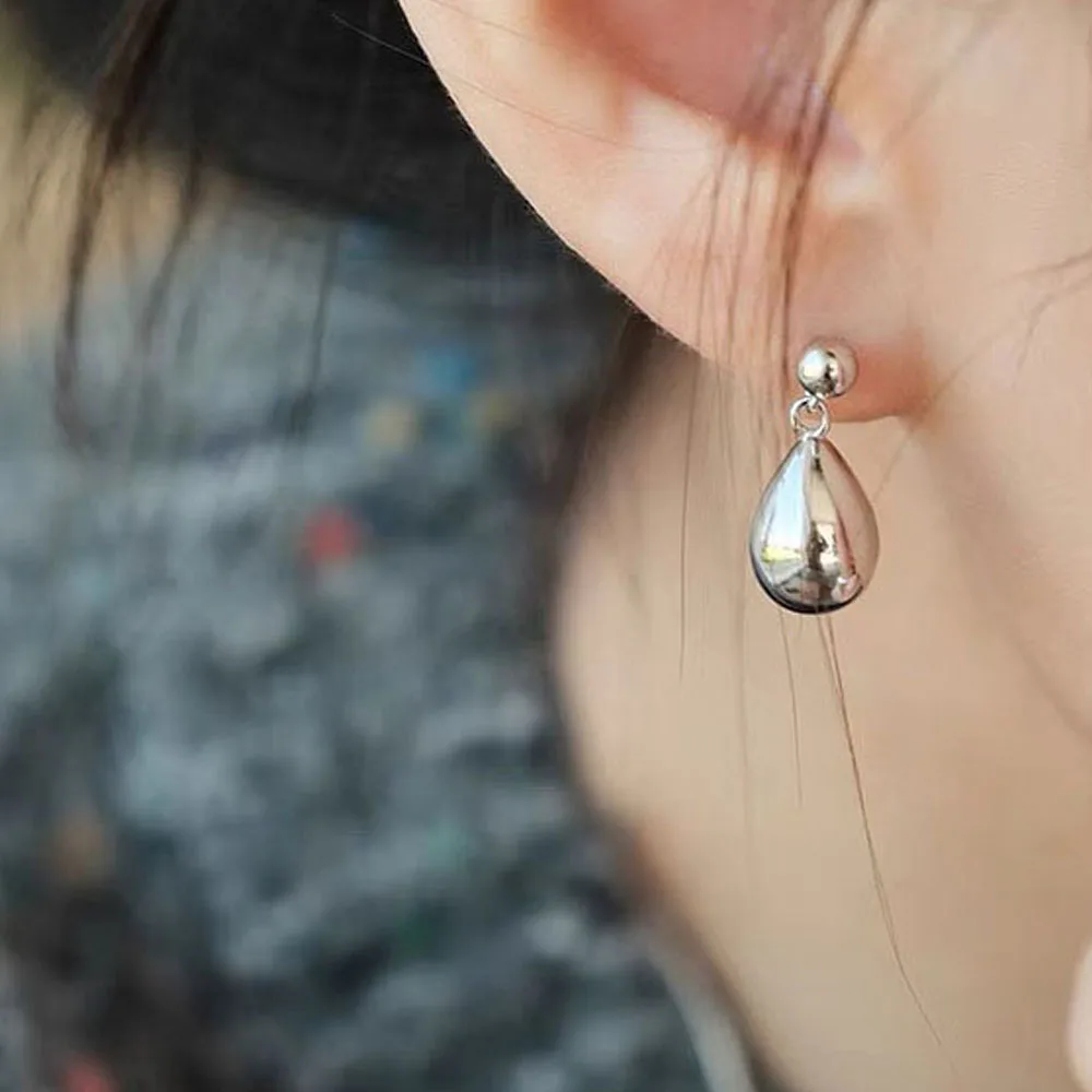 

BF Club 925 Sterling Silver Earrings For Women Trendy Simple Waterdrop Earring Jewerly Prevent Allergy Party Accessaries
