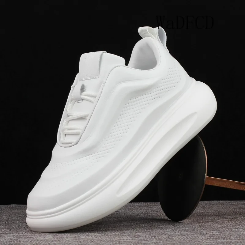 Chunky Sneaker Men Women Designer White Board Shoes Fashion Casual Microfiber Leather/Corduroy Height Increased Platform Shoes