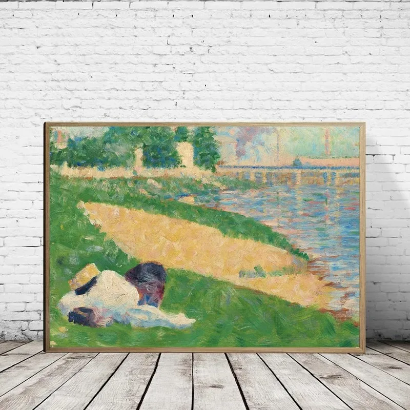 Georges Seurat Famous Painter Artwork Posters A Sunday Afternoon Canvas Painting Print Wall Art Picture for Living Room Decor