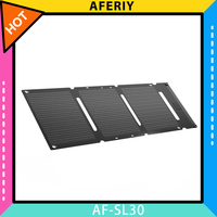 AFERIY AF-SL30 30W Portable Solar Panel, 25% Efficiency, ETFE-Laminated Design, IP65 Waterproof, Dual Fast-Charge Outputs, Ideal for Outdoor & Emergency Power