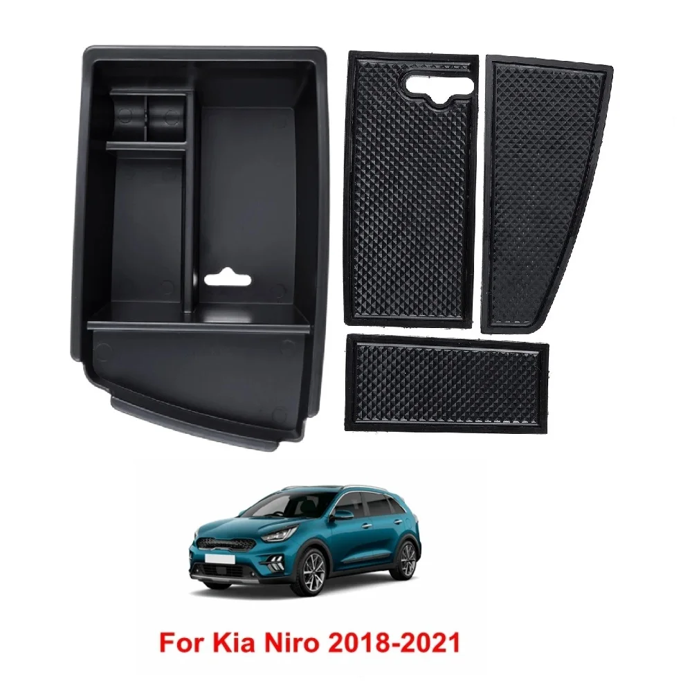 

Black Car Armrest Storage Box for Kia Niro 2018 2019 2020 Auto Center Organizer Glove Tray Holder Box Stowing Tidying