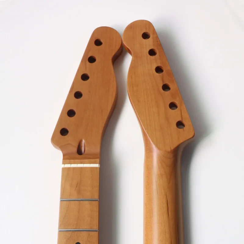Roasted Maple Electric Guitar Neck 22 Frets, Stainless Steel Round Frets Matte Nitro Finish Unfinished Style Replacement Neck