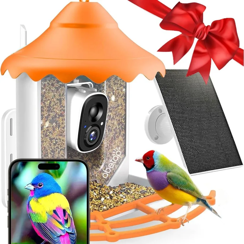 

Smart Bird Feeder with Camera Solar Powered - 1080p HD View, Instant Alert, Ideal Bird Watching Camera for Bird Lover