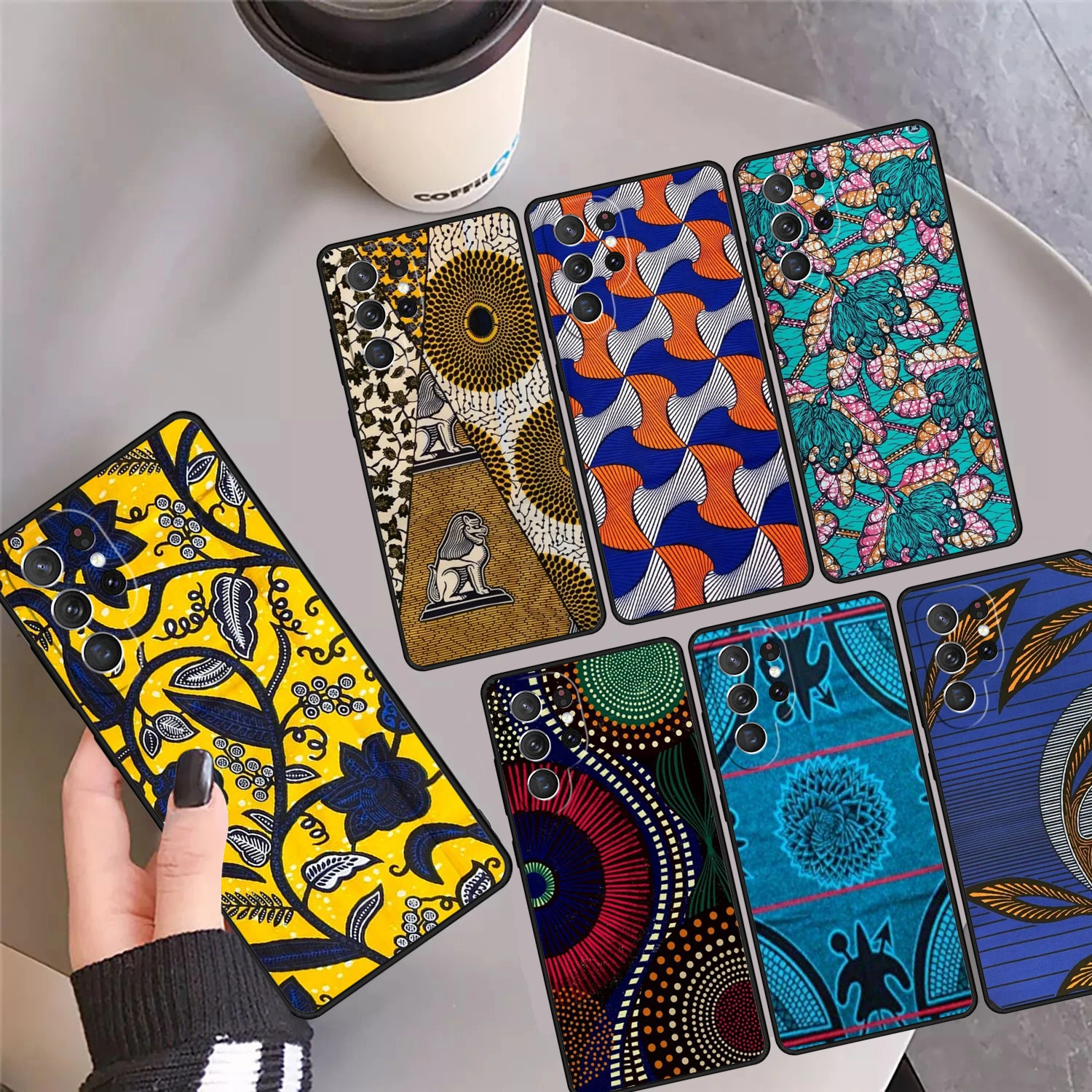 

Wax Africa Phone Case Cover For Samsung Galaxy S24 S25 Ultra S23 S22 Plus S21fe Lite S20 Note 10 20 Pro