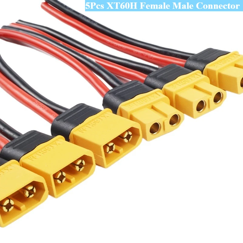 5 قطعة موصل XT60H أنثى ذكر 14AWG 100 مللي متر مع غمد الإسكان كابل توصيل سلك السيليكون DIY بها بنفسك RC يبو بطارية طائرة بدون طيار FPV Expan