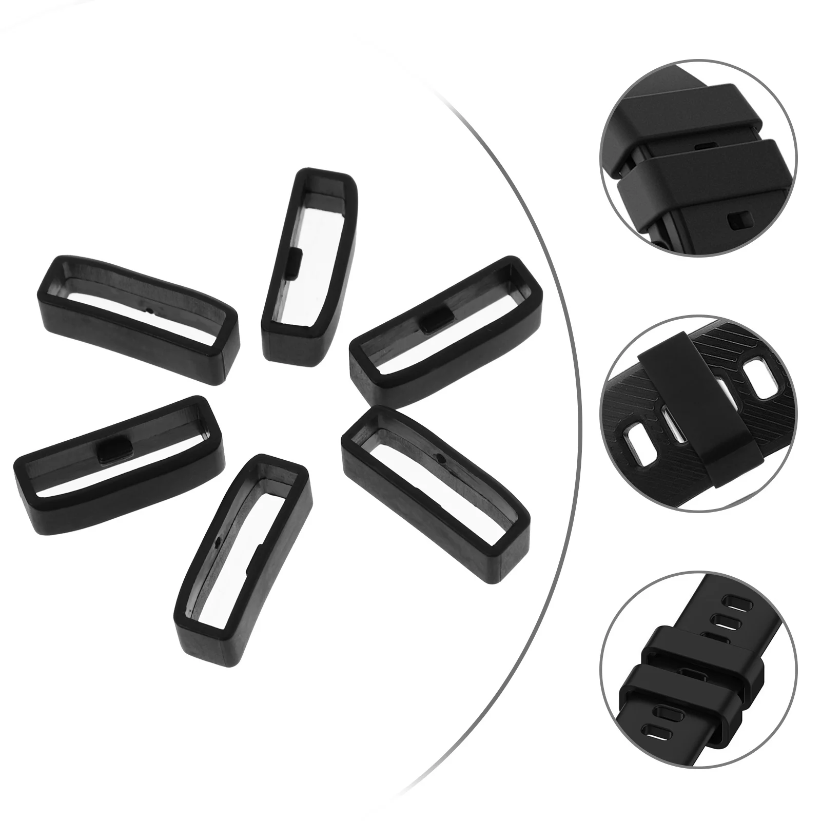 

6Pcs Watch Band Keeper Strap Connector Soft Friendly Flexible Loading Unloading Quick Installation