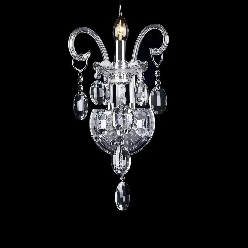 Luxury Top K9 Transparent Gold Crystal Wall Lamp Candle 1/2/3 Lights/Heads LED  Bulbs Lampshades Beside Bed Room Light