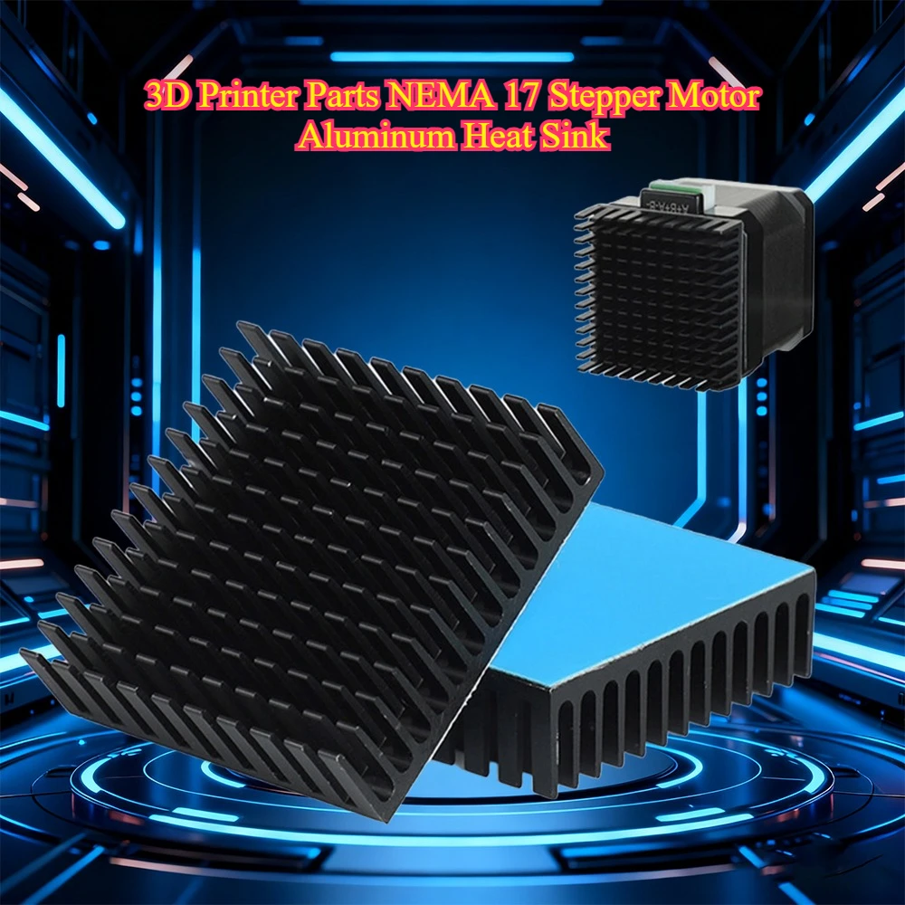

Aluminum Heat Sink for NEMA 17 Stepper Motor - 40x40x11mm Cooler for 3D Printer & CNC Machine, Efficient Heat Dissipation