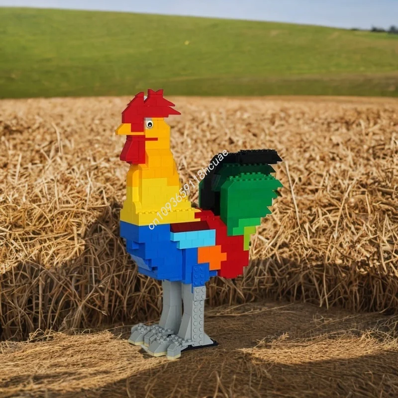 459 قطعة MOC الديك نموذج كلاسيكي اللبنات العمارة لتقوم بها بنفسك هدية الكريسماس فكرة إبداعية التعليم لعبة الطوب عيد ميلاد الاطفال