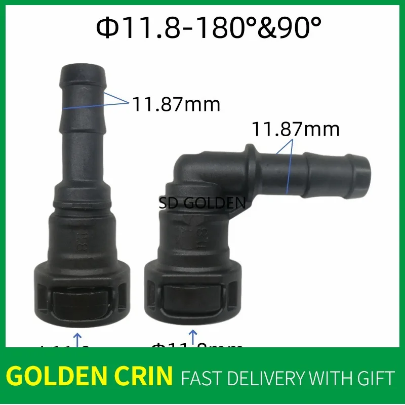 

11,8 Быстрый разъем топливного шланга, гнездовой высококачественный пластиковый двойной кнопочный черный гнездовой разъем, быстрая вилка