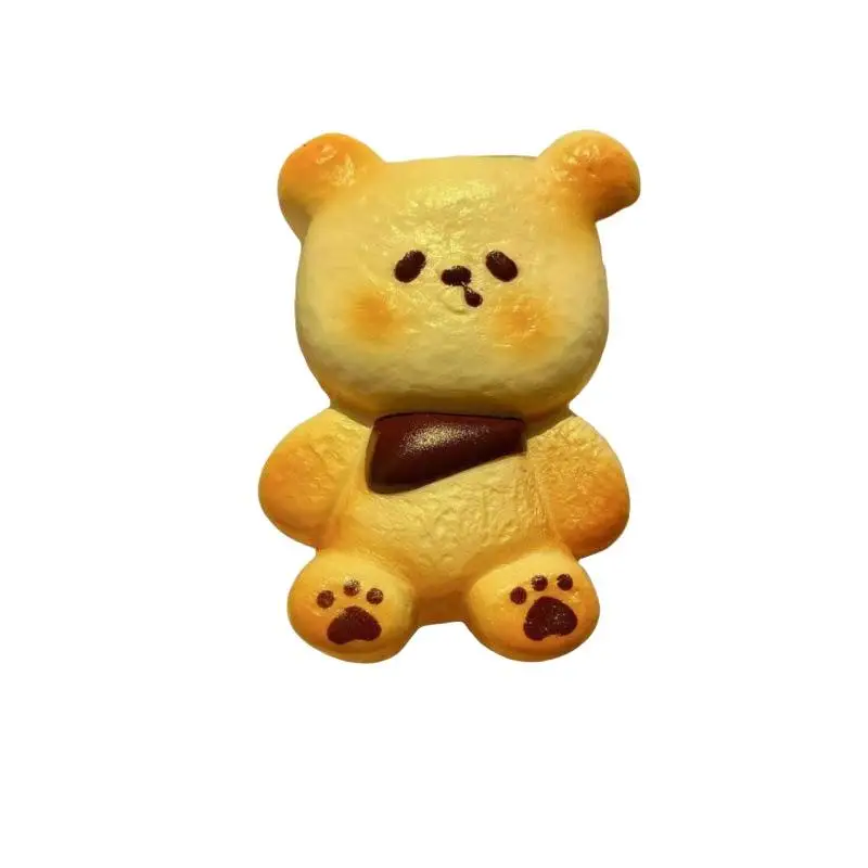 Cute Bear Bread  Soft Slow Rising Realistic Baked Look Stress Relief Toy for Teens Party Bag Fillers