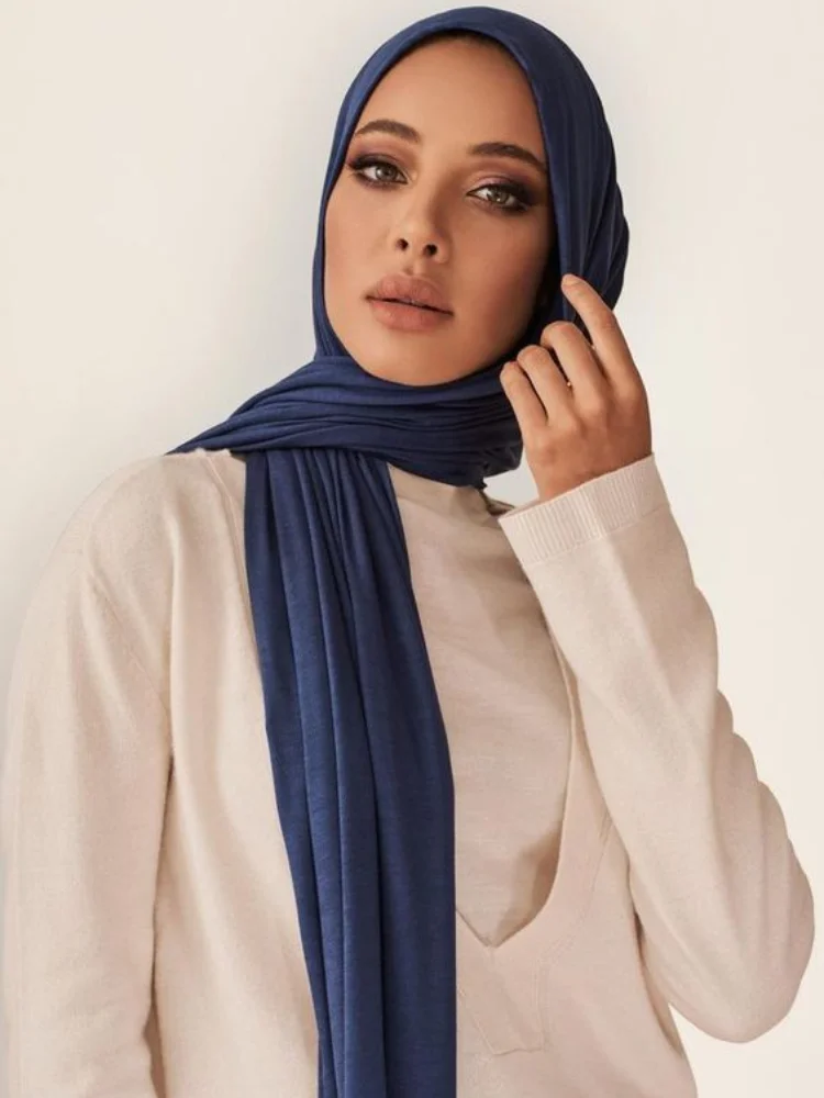 31 Colors Modal Hijab Polyester Jersey Hijabs Scarf for Muslim Women Shawl Stretchy Plain Hijab Headscarf Woman Turban Ramadan