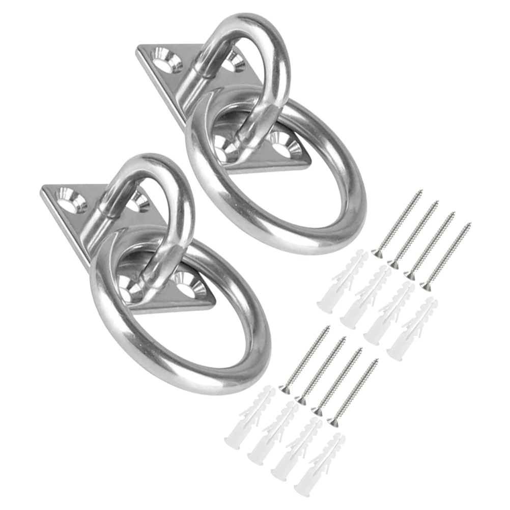 

2 Pcs Fixed Plate Anchor Hooks Stainless Steel Heavy Duty for Hammock Swing Hanging Mounting Hardware