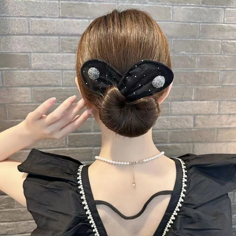 Bow Rabbit Ear Headband para mulheres, acessórios de cabelo, faixa de cabelo, Magic Roller, Twisted Hairstyle Tool, arco, moda, luxo