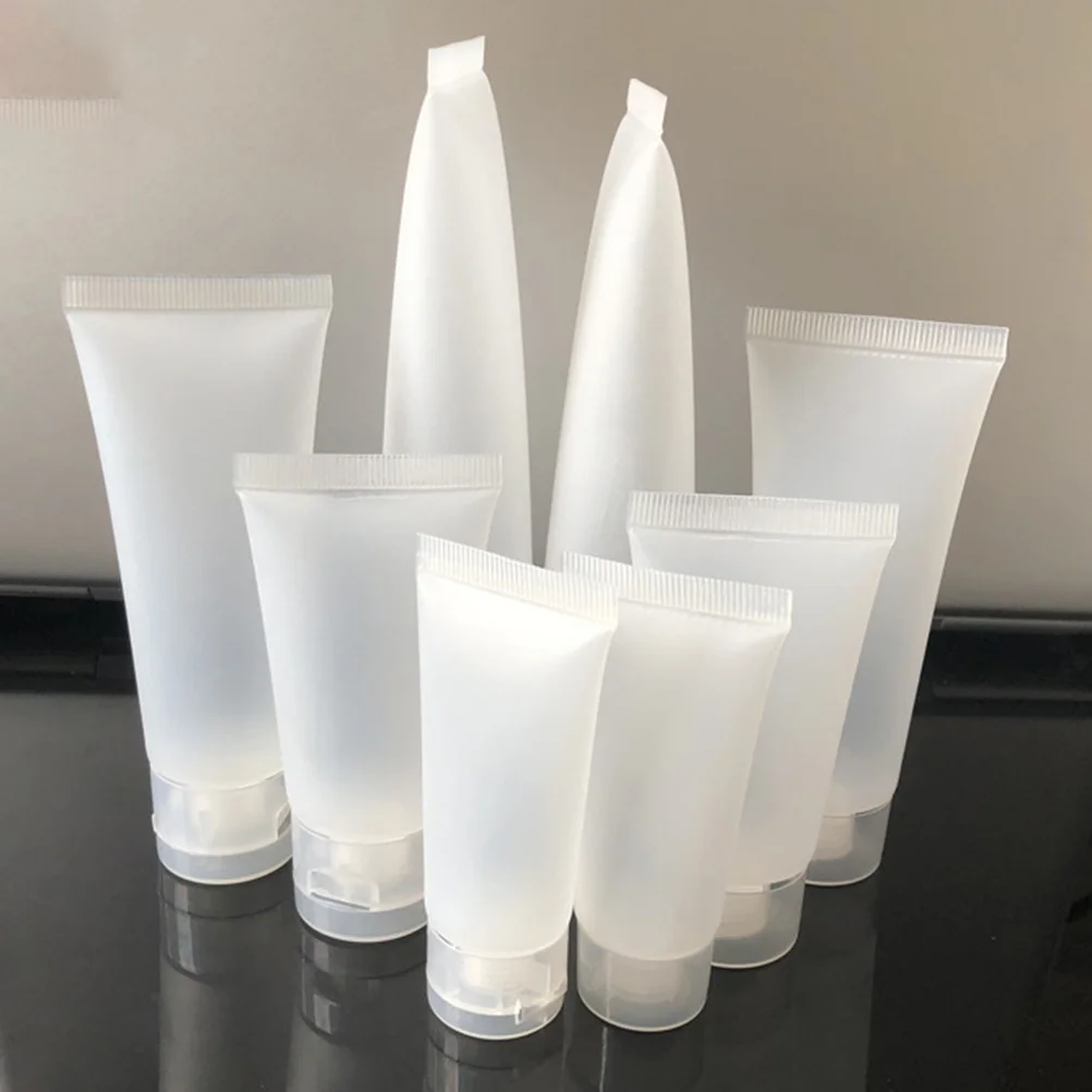 

Refillable Travel Bottle Leakproof Plastic Squeezable Tube Travel Size Makeup Container Thread Cap for Lotion Cream Serum