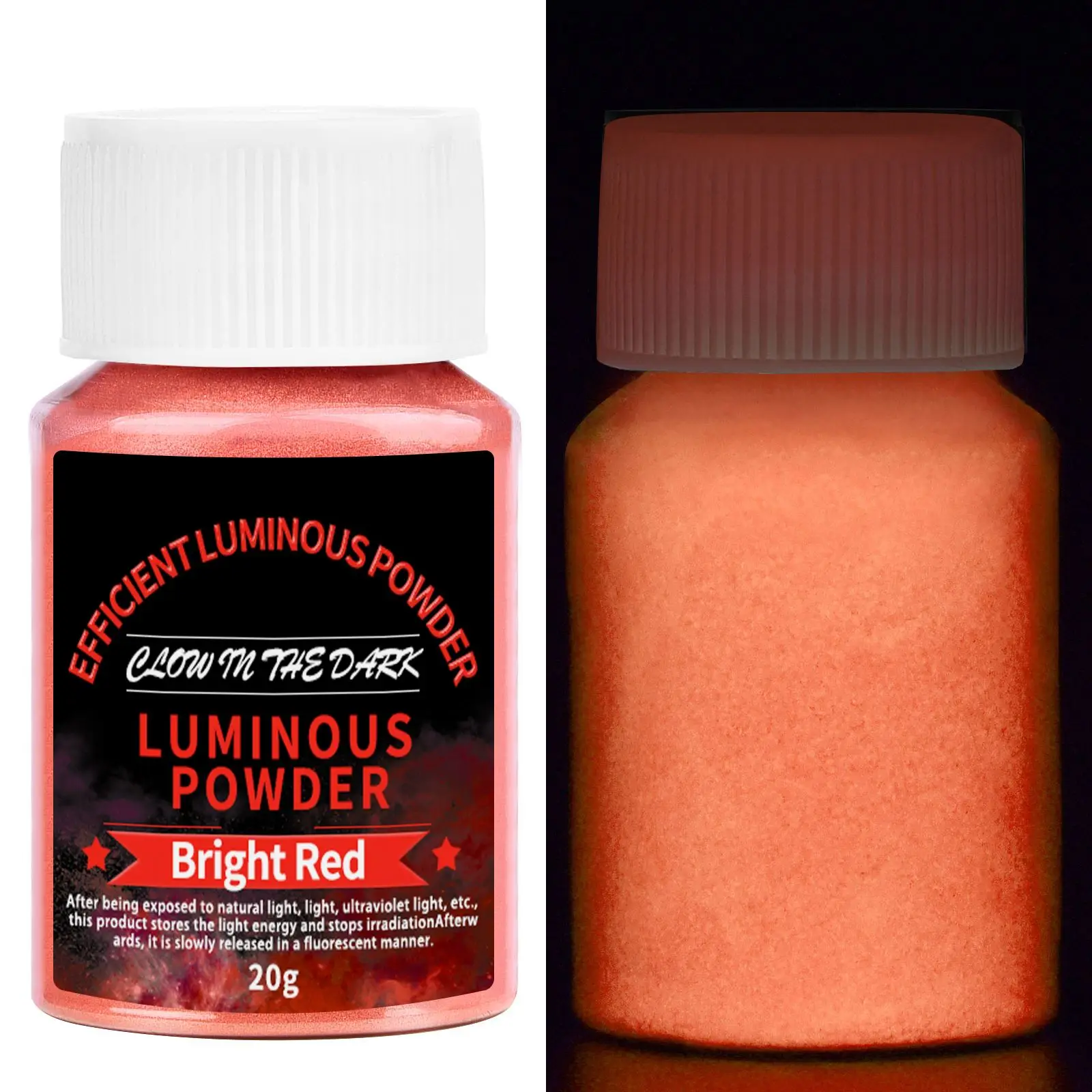 20 g langlebiges, helles, leuchtendes Pulver, Farbe, Epoxidharz-Pigment, leuchtet im Dunkeln, fluoreszierendes Pulver, DIY-Schmuckherstellung, Füllstoff