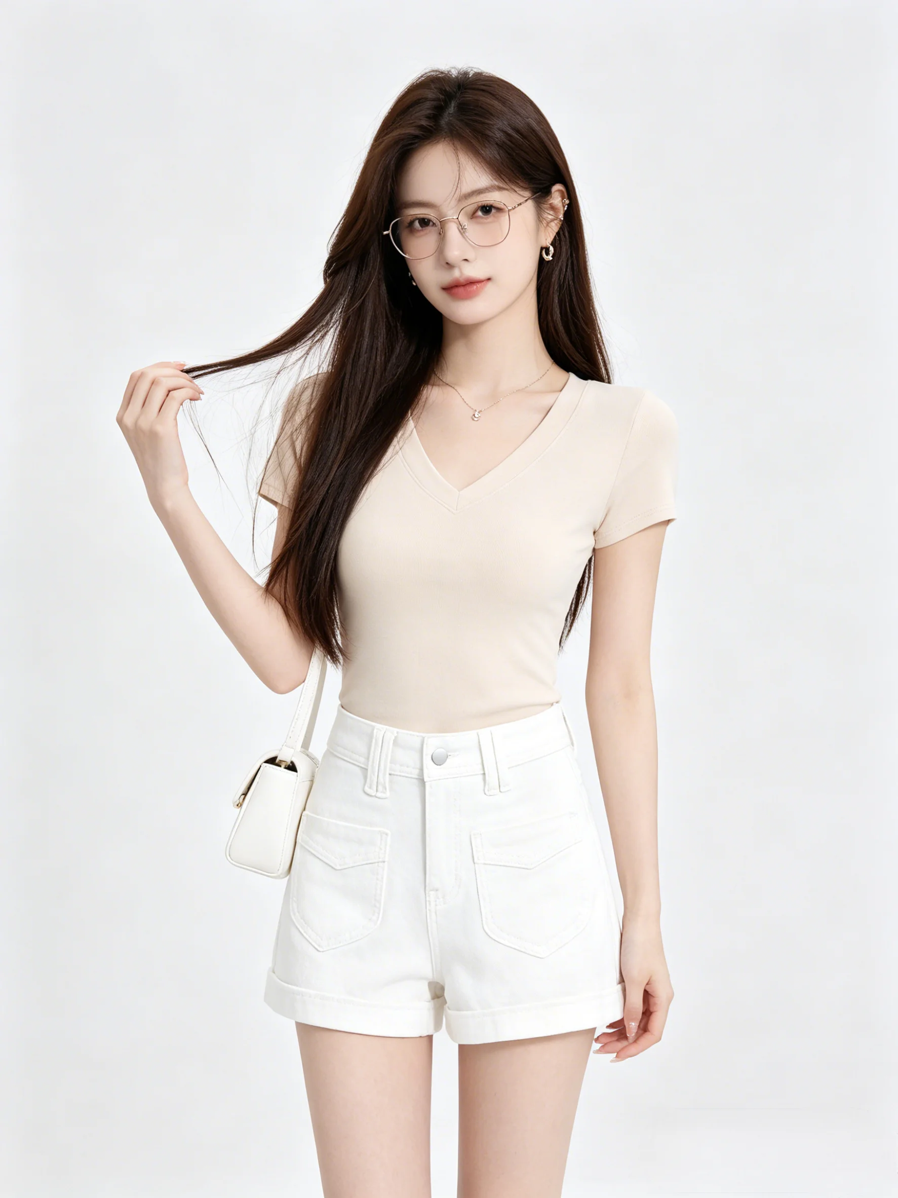 2026 New Style Women's Wide Leg Jeans Shorts Sweet Spicy Summer Slimming Korean Version Faded White Denim Casual High Waist
