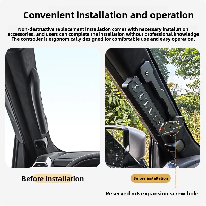 for Jetour T2 / Traveller 2023-2026 Car A Pillar Handle Switch 6 Gang Integrated Wireless Remote Handle Panel Modified Accessory
