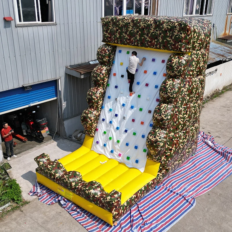 Inexpensive and Good Quality Camouflage Inflatable Climbing Mountain Inflatable Climbing Wall Promotion