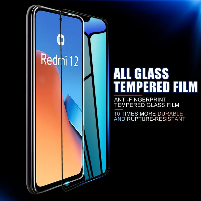 4Pcs Full Protective Tempered Glass For Xiaomi Redmi Note 13 12 12T Pro Screen Protector For Redmi 12C 13C A1 A2 Plus Glass Film