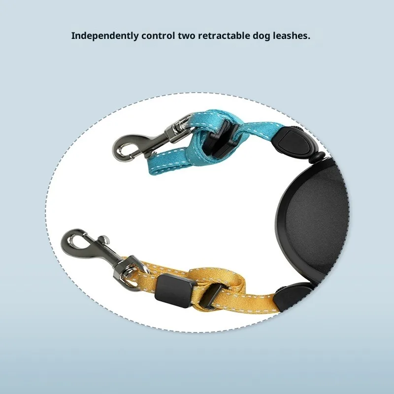 BENWIS Dual Head Retractable Pet Dog Leash 2 in 1 Anti Pull Walking Device With Light Tangle Free Pet Supplies for Two Dogs