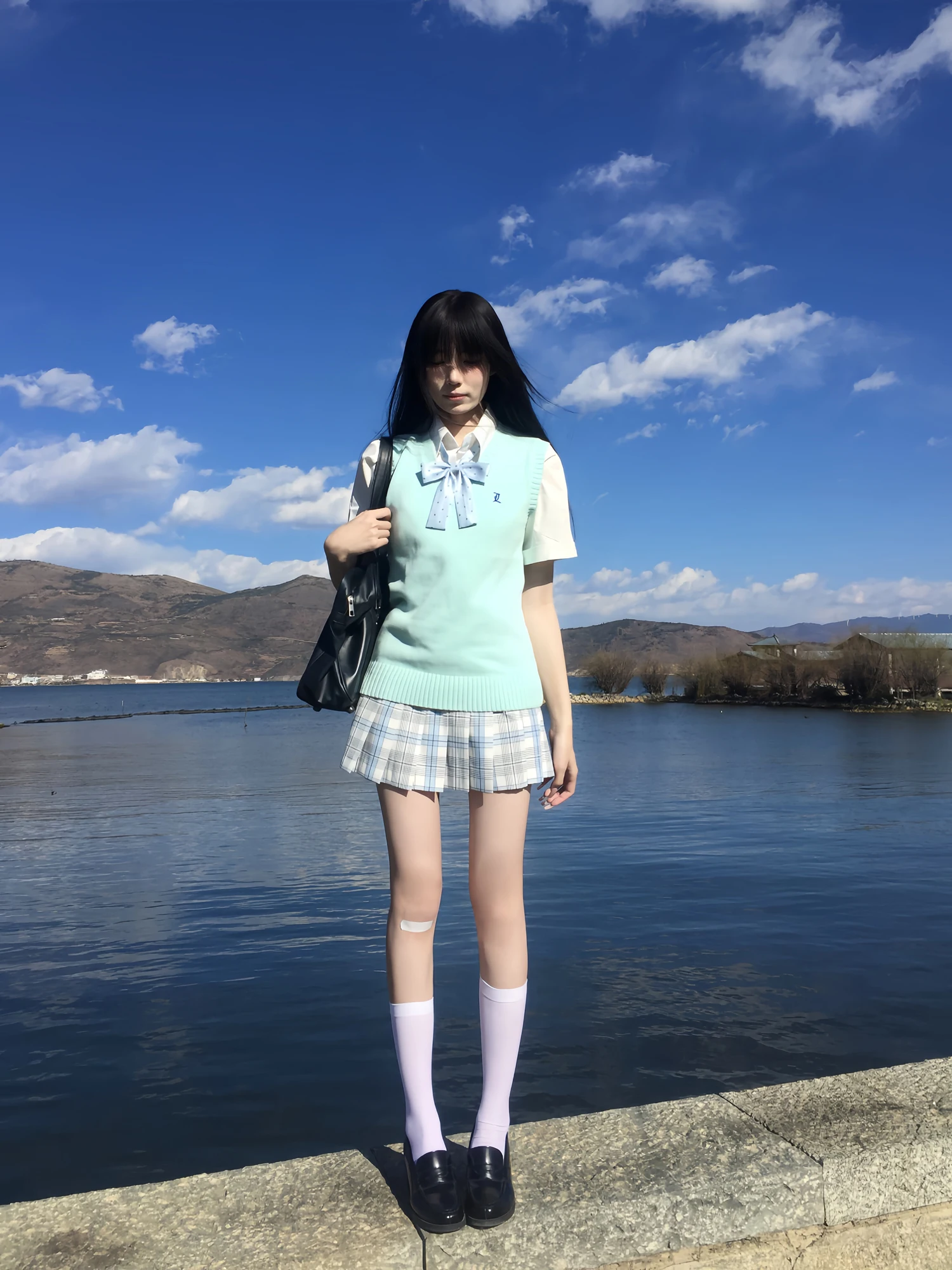 

Original Korean Sle Knitted Sweater Vest Women's College Faion Layering Autumn Winter Cotton Sweet Sle Vest Top