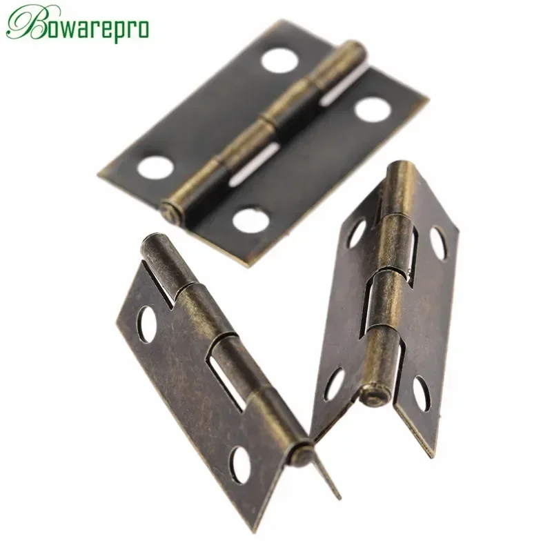 30 pièces Mini charnières en Bronze Antique, charnières carrées pour porte d\'armoire en bois, tiroir, boîte à bijoux, quincaillerie de meubles