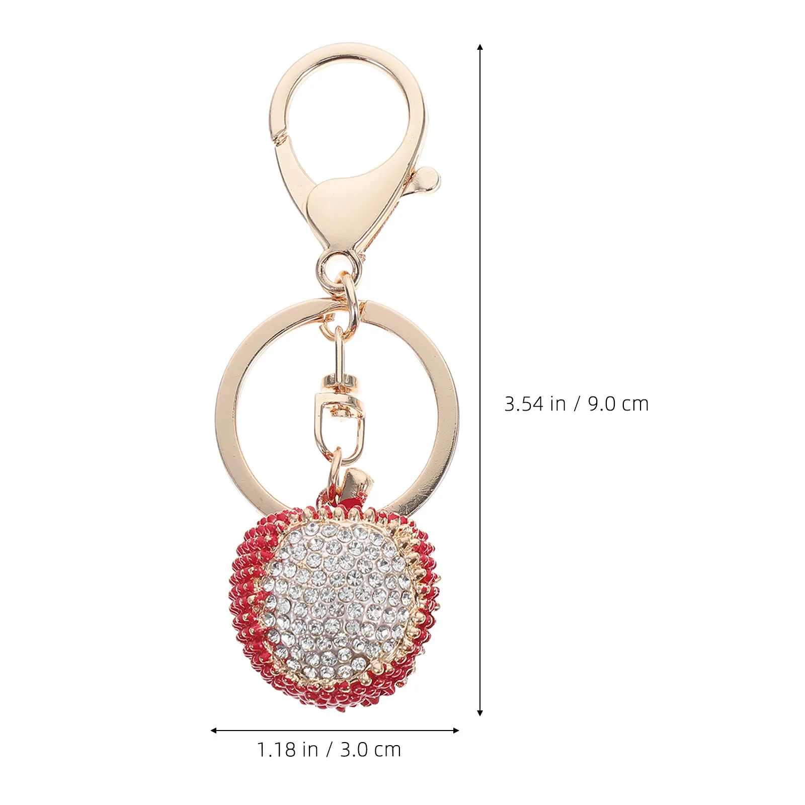 Lychee Crystal Keychain Rhinestone Fruit Pendant Purse Hand Ornament Wallet Charm Stylish Bling Key Ring Decoration