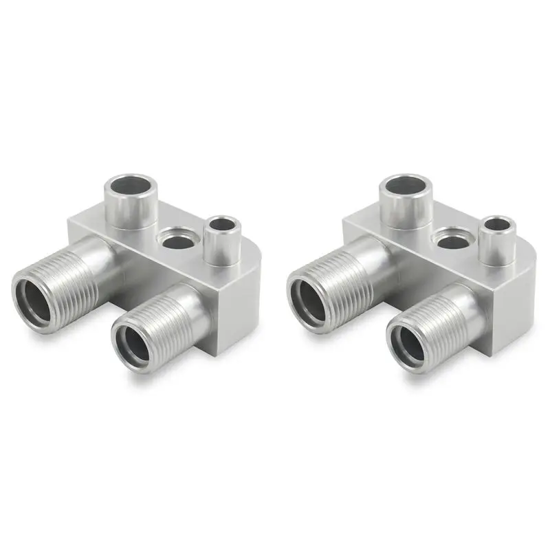 

2X For LSX LS3 Engine Swap Conversion A/C Line Compressor Adapter Fitting, AC Compressor Aluminum Adapter-T48C