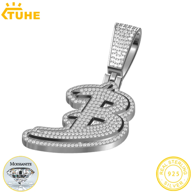 

Fine New Unisex 925 Silver Pendant Letters Classic Punk Hiphop/Rock Letters Moissanite Pendant For Men Hip Hop Jewelry