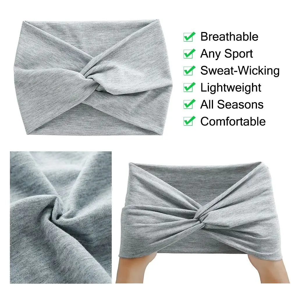 Opaski do włosów Boho skręcone do jogi grube opaski na głowę dla kobiet Turban szerokie opaski do ćwiczeń