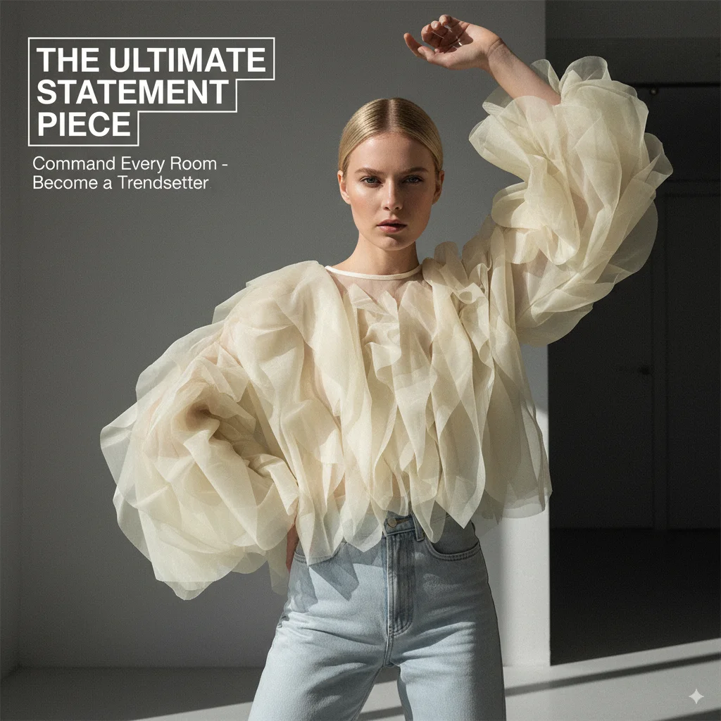 

Elegant Tossy Patchwork Ruffled Shirts Fashion Elegant For Women High Waist Long Sleeve Casual Streetwear Ladies Blouse Top