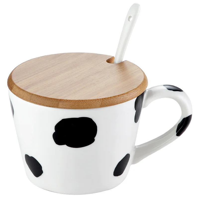 Cartoon Ceramic Coffee Cup Three-dimensional Panda Decoration Mug with Lid Spoon Exquisite Home Breakfast Milk Mug Kids Gift New