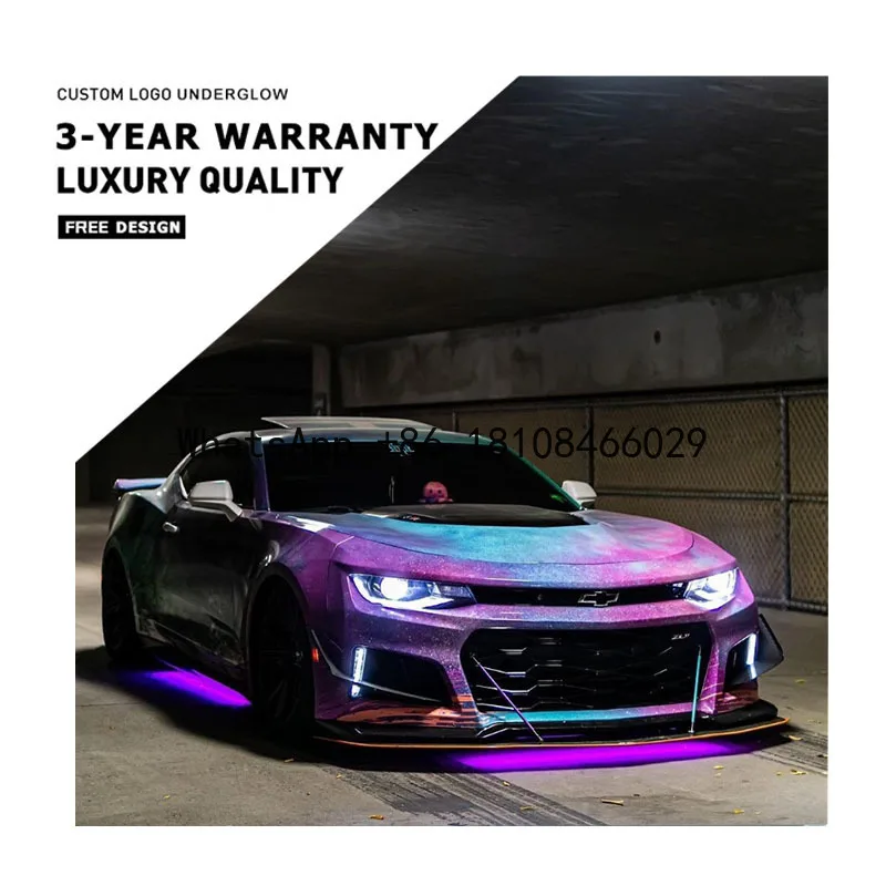 

Customizable Premium Under Glow Kit IP68 Waterproof RGBIC LED Car Underbody 6 Pcs Chasing Flowing Underglow Light for Cars