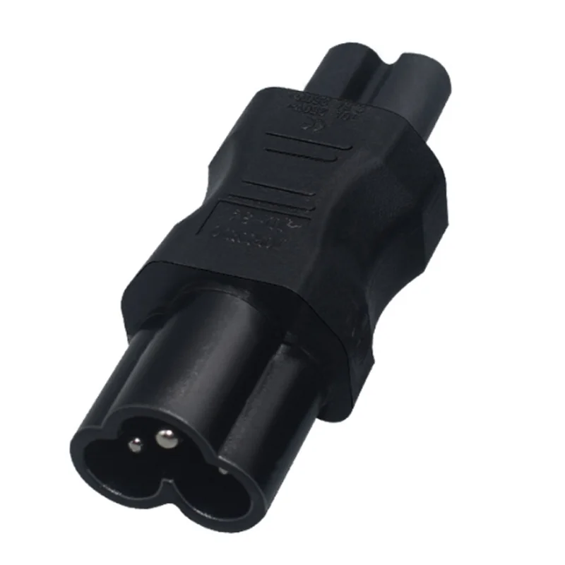 أسود IEC320 C6 إلى C7 التيار المتناوب تحويل الطاقة المكونات زهر البرقوق ذكر إلى الشكل 8 أنثى محول الطاقة التوصيل محول المقبس
