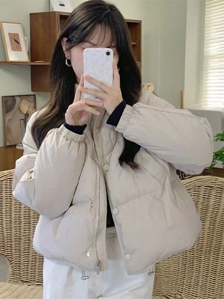 

Модная утепленная повседневная хлопковая куртка для женщин с воротником-стойкой, новая зимняя молодежная модель, хлопковое пальто малого размера для повседневной носки