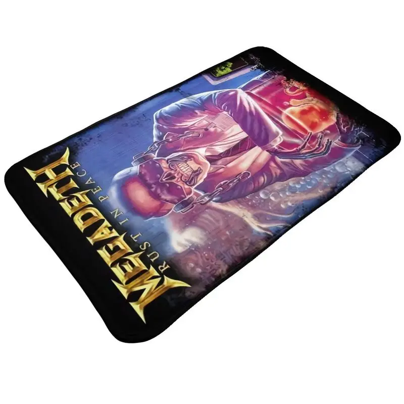 Custom Megadeths Heavy Metal Band Front Door Mat Anti-Slip Outdoor Absorbent Doormat Garden Garage Entrance Rug Carpet