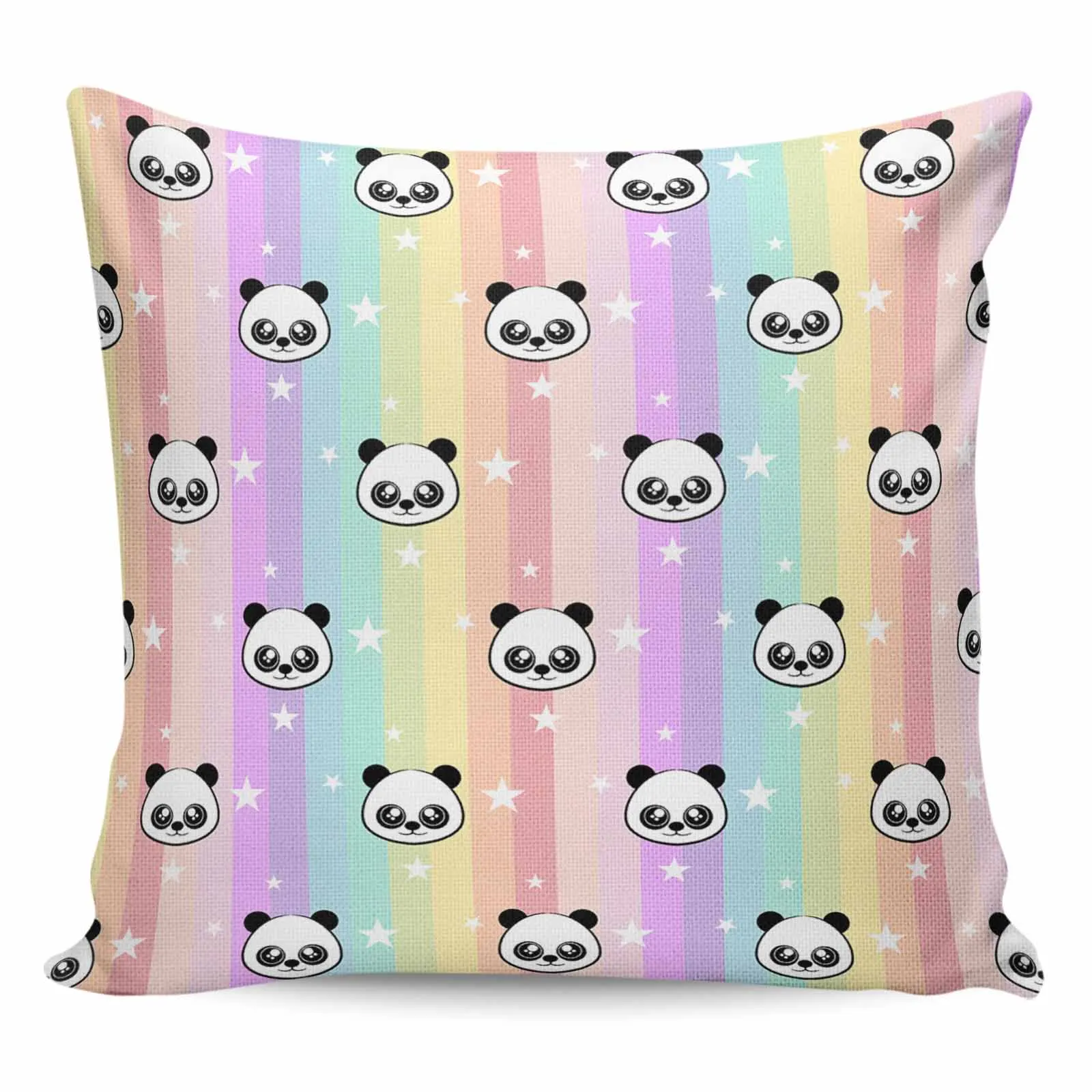 

2/4PCS Waterproof Pillow Cover Cartoon Animal Panda Star Rainbow Stripes Square Throw Pillowcase Home Decor Sofa Cushion Cover