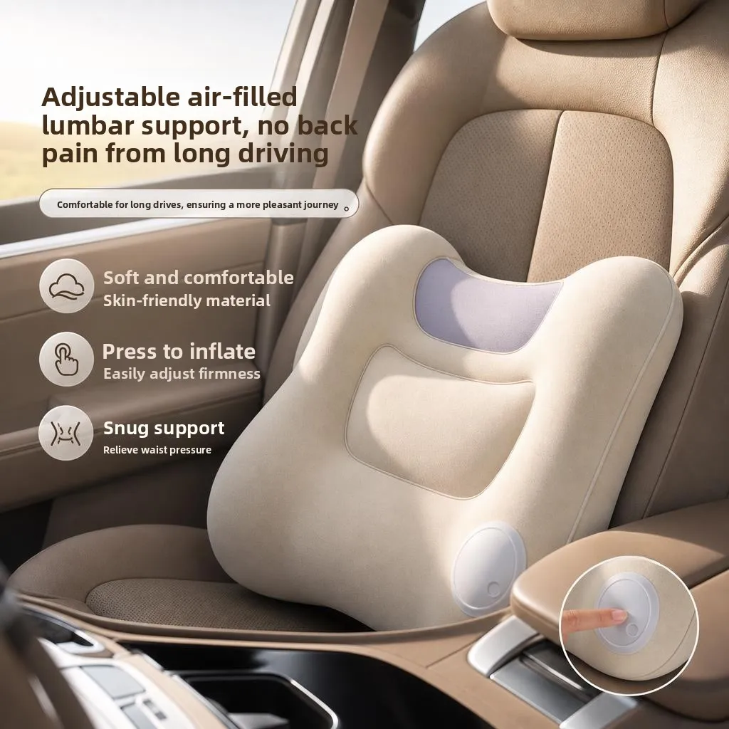

Inflatable Car Back Support Office Chair Lumbar Pillow Adjustable Driver Cushion Back Pain Relief U-Shaped Neck Sup...