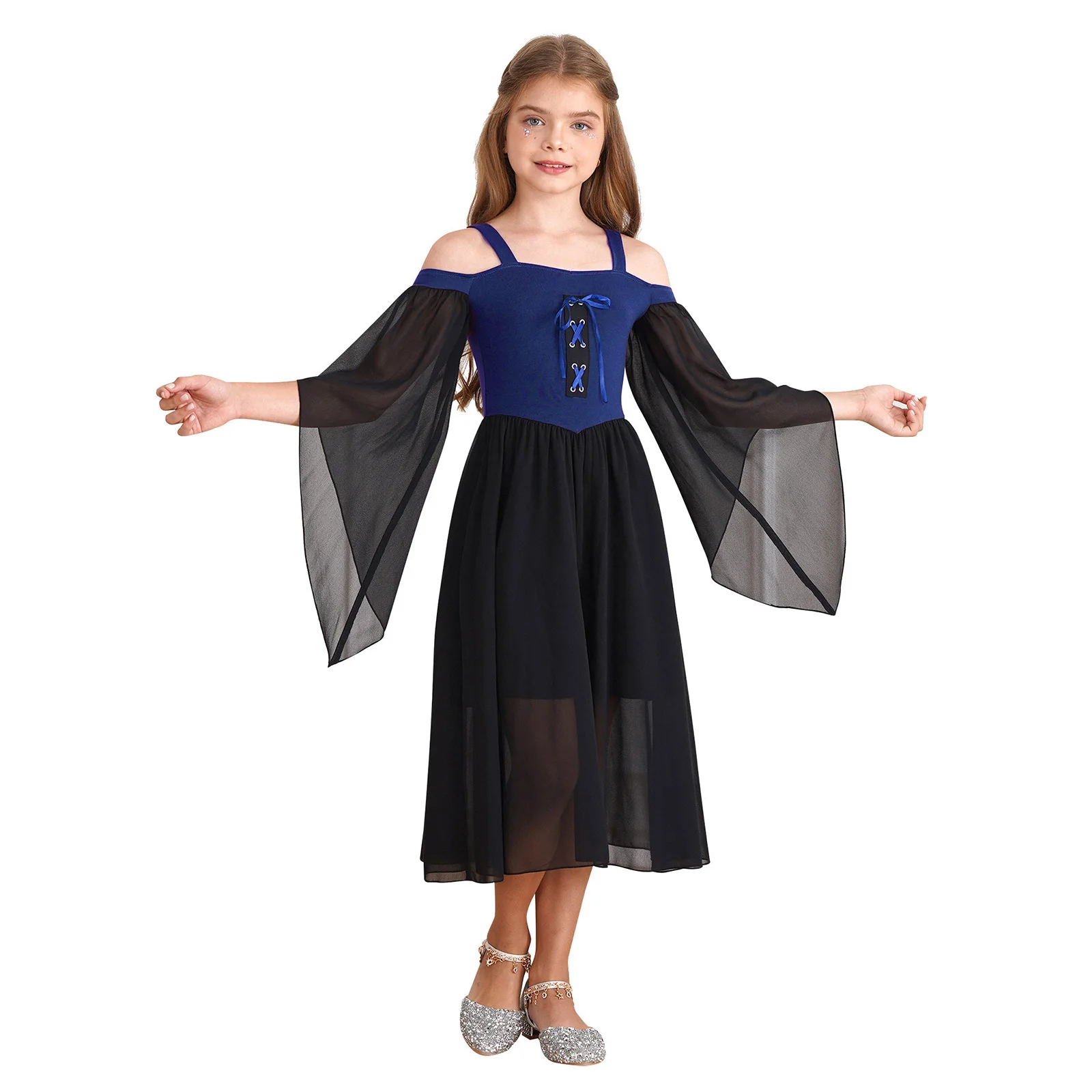 Girls Halloween Bride Vampire Cosplay Costume Medieval Renaissance Gothic Dresses Carnival Theme Party Dress Prom Gowns