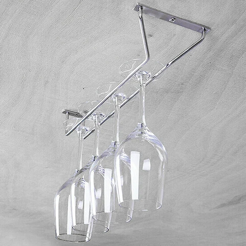 

Вешалка для бокалов для вина, держатель, полка под шкафом, органайзер для бокалов, серебристый, новый