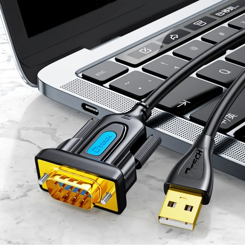 DTECH USB-A naar RS232 DB9 mannelijke seriële adapterkabel 3 meter geschikt voor het aansluiten van computers en verschillende seriële apparaten IOT5075