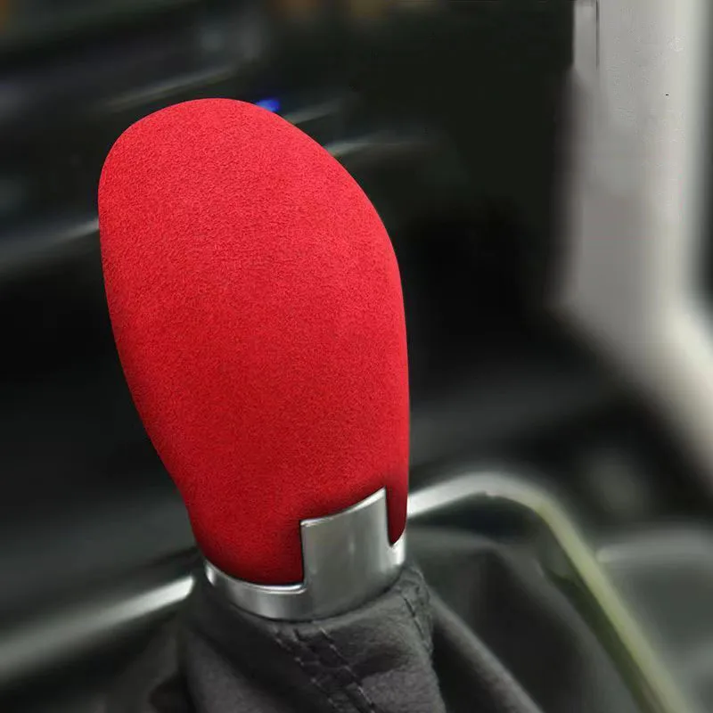 Suede Leather Car Gear Shift Knob Cover Interior Trim Fit For VW Golf CC T-ROC Jetta Magotan Tharu Touran Passat Tiguan Sagitar