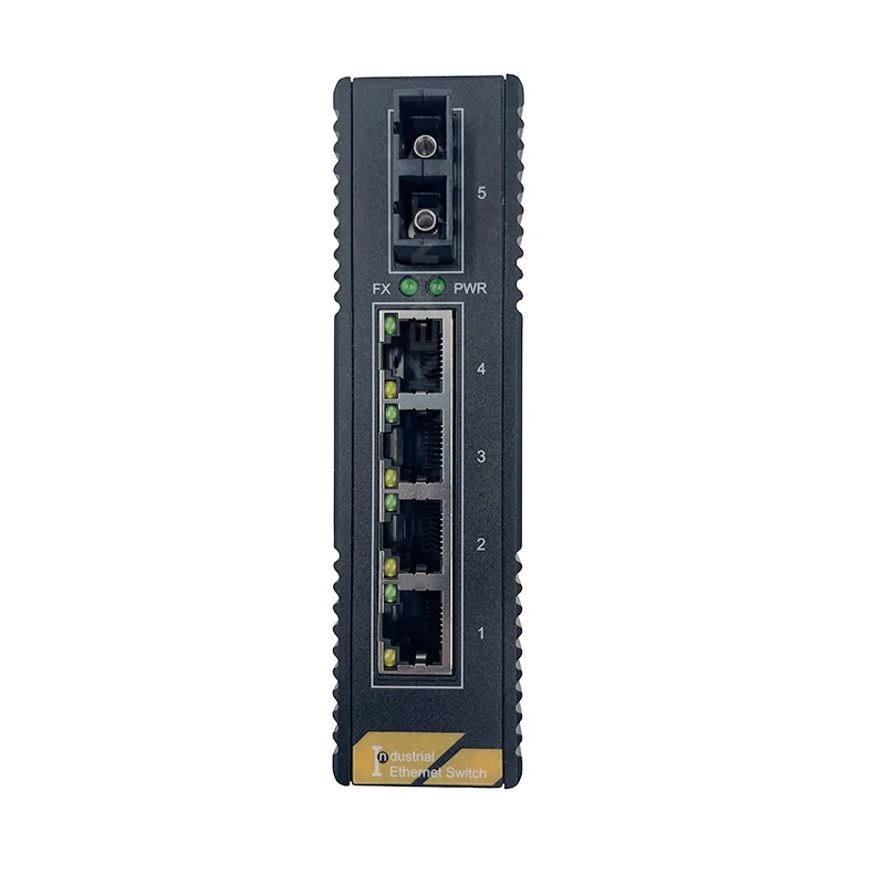 KEXINT Gigabit 1 optical 4 electrical industrial grade (POE) transceiver provides 4 10/100/1000M adaptive electrical ports