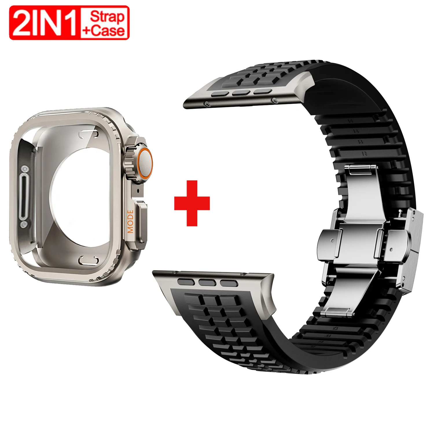 

Metal Case+Silicone Strap for Apple Watch Ultra 3/2 49mm 46mm 45mm 44mm Hard Protect Cover for Iwatch Series 11 10 9 8 7 6 SE 5