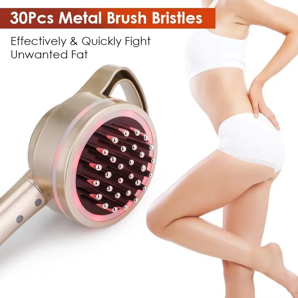 Microcurrent Body Massager, Lymphatic Drainage Brush with Infrared & Vibration for Cellulite