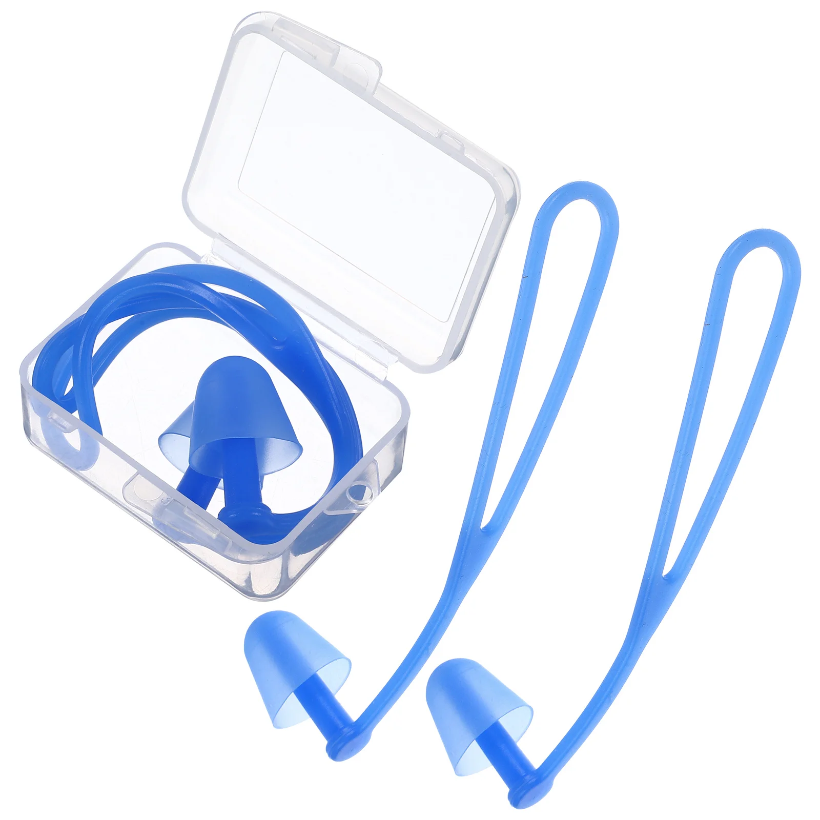 

2pcs Waterproof Earplug Silicone Mushroom Shape For Swimming Diving Underwater Ear Plugs With Cord Soft Blue