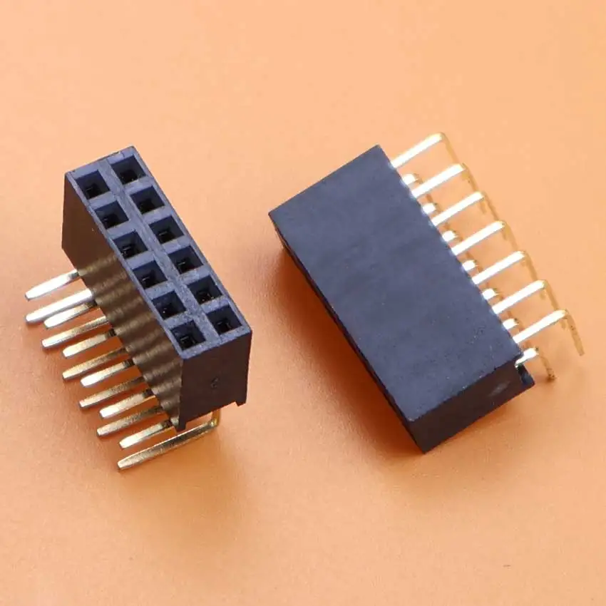 5/10pcs 2X2/3/4/5/6/7/8/9/10/12/20/40 PIN Double Row Right Angle Female Pin Header 2.54MM Pitch Strip Connector Socket